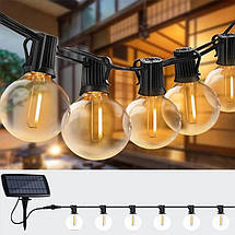 Садова гірлянда на сонячній батареї 1200 mAh, 10 м, 20 LED, з пультом керування, водонепроникна світлодіодна стрічка для дому, фото 3