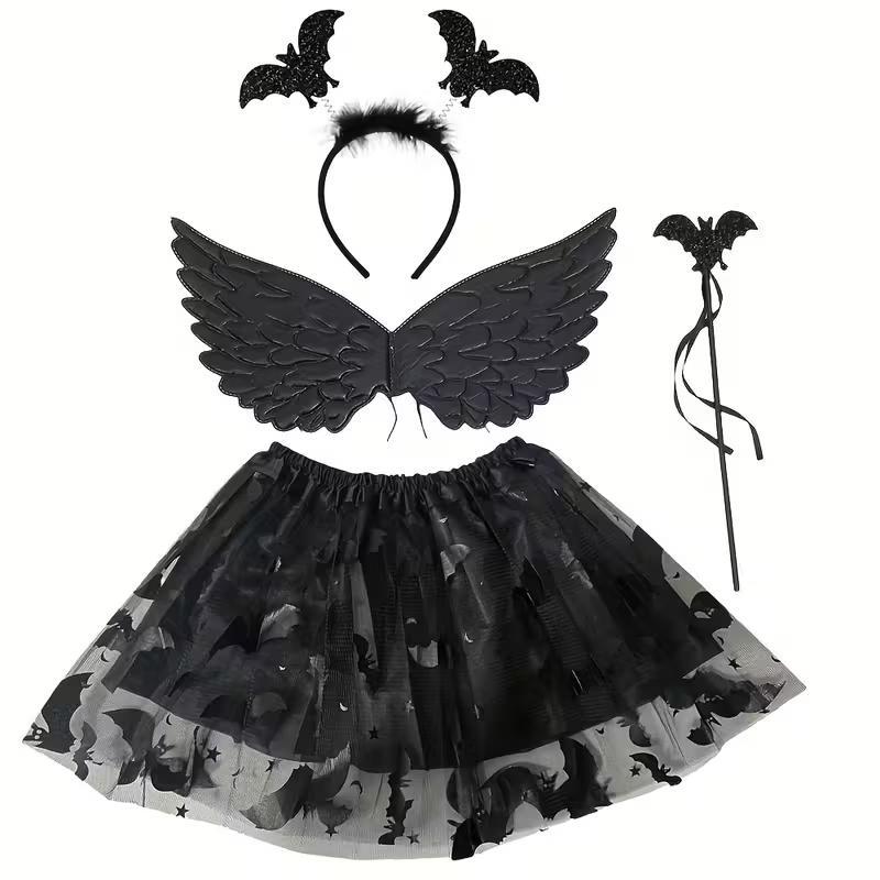 Костюм кажанів ведмедики для дівчинки на Гелловін. Маскарадний костюм кажан дитячий, фото 1