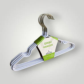 Силіконові дитячі плічки  вішалки  металеві для одягу білі уп.10 шт