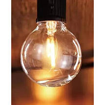 Світлодіодна гірлянда 10 м, 20 LED ламп, тепле біле світло, статичний режим, мережеве живлення 220В, декоративне освітлення, фото 5