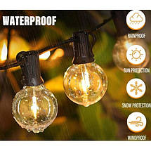 Світлодіодна гірлянда 10 м, 20 LED ламп, тепле біле світло, статичний режим, мережеве живлення 220В, декоративне освітлення, фото 3