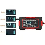 Зарядний пристрій EAFC 12V 6A для авто та мото акумуляторів, автоматичний з дисплеєм, фото 4