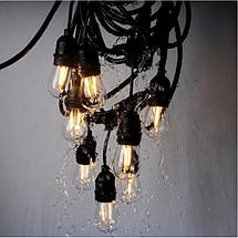 Світлодіодна гірлянда 10 м, 25 LED ламп, тепле біле світло, на сонячній батареї з пультом керування, енергоощадна, фото 4