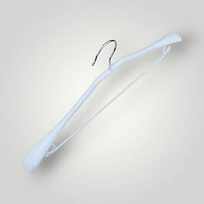 Силіконові вішалки плічки 43 см металеві з гачками та поперечиною білі уп.5 шт
