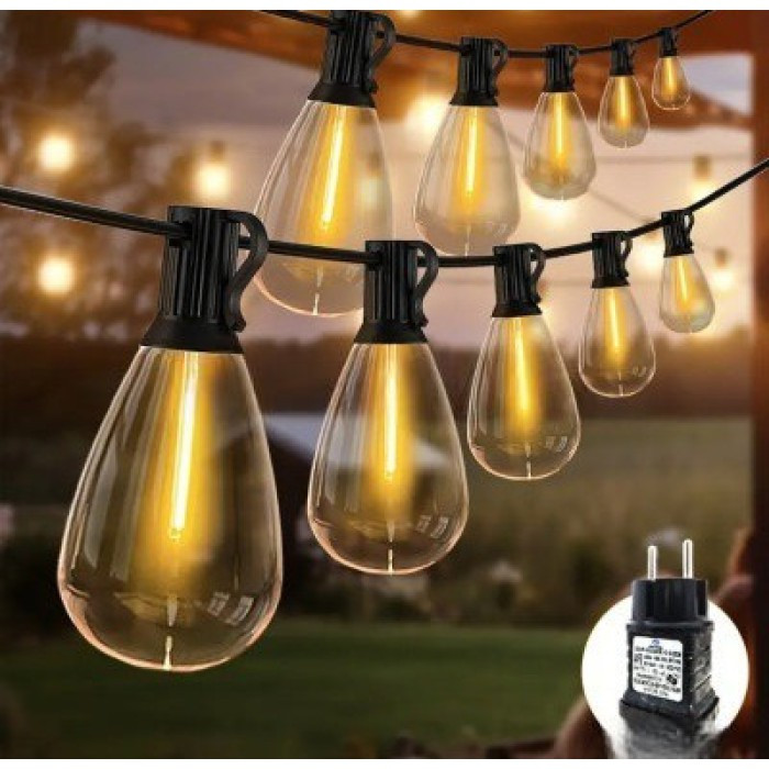 Світлодіодна гірлянда 10 м, 25 LED ламп, тепле статичне світло, декоративна електрична ілюмінація для дому, саду, 220В