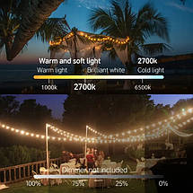 Світлодіодна гірлянда 10 м, 25 LED ламп, тепле статичне світло, декоративна електрична ілюмінація для дому, саду, 220В, фото 2