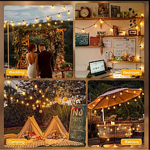 Світлодіодна гірлянда 10 м, 25 LED ламп, тепле статичне світло, декоративна електрична ілюмінація для дому, саду, 220В, фото 3