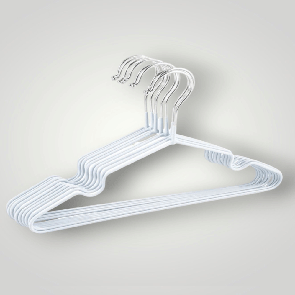 Силіконові плічки  для одягу металеві білі 10 шт упаковка 550 гр