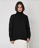 Светр жіночий оверсайз молодіжний з горлом, фото 2