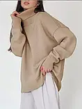 Светр жіночий оверсайз молодіжний з горлом, фото 3