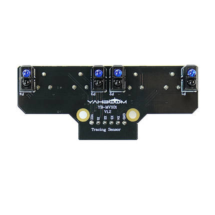 Модуль датчика лінії 4-канальний (інфрачервоний, для роботів і розумних машин), 3.3 – 5 В, 10 – 50 мА, 1 – 50 мм, фото 2