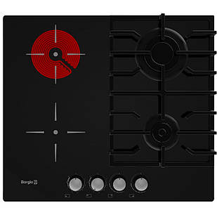 Варильна поверхня комбінована BORGIO VCG 622 Black Glass FFD (Combi 2+2 Hi-Light)