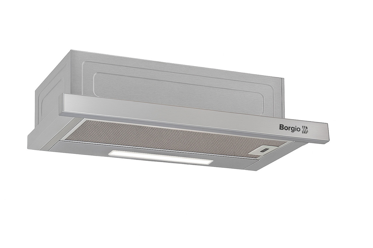 Витяжка вбудована телескопічна BORGIO BLT (ТR) 60 Inox (60 см), 700 м3/год, фото 1