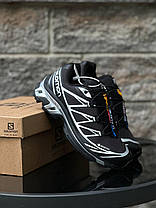 Термо кросівки чоловічі Salomon XT6 Gore Tex black silver Саломон ХТ-6 чорні срібло Горетех єврозима осінь, фото 3