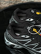 Термо кросівки чоловічі Salomon XT6 Gore Tex black silver Саломон ХТ-6 чорні срібло Горетех єврозима осінь, фото 2