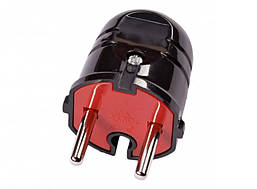 Вилка з заземленням чорна Luxel