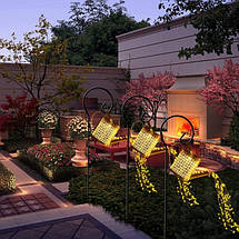 Садовий світильник-лійка на сонячній батареї з багатокольоровим LED підсвічуванням, пластиково-металевий, автономний, фото 4