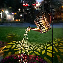 Садовий світильник-лійка на сонячній батареї з багатокольоровим LED підсвічуванням, пластиково-металевий, автономний, фото 3