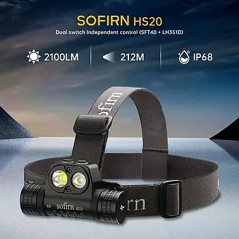 Налобний ліхтар Sofirn HS20 XHP50.2 5300K + Samsung LH351D SET