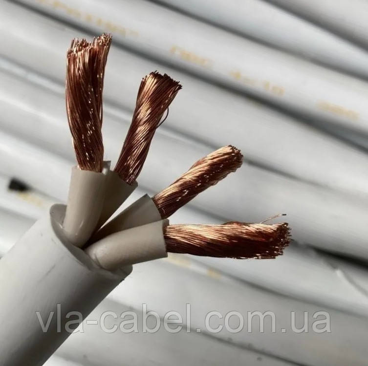 Провід кабель силовий ПВС 4х10 повноцінний, мідний круглий ГОСТ Каблекс (кратно 5м), фото 1