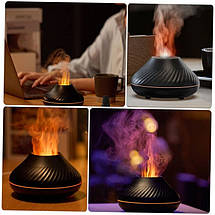Ароматерапевтичний дифузор-зволожувач повітря 180 мл з ефектом живого вогню, LED-підсвічуванням, USB-підключенням, фото 4