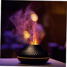 Ароматерапевтичний дифузор-зволожувач повітря 180 мл з ефектом живого вогню, LED-підсвічуванням, USB-підключенням, фото 3