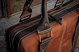 Сумка через плече військова, сумка-барсетка для військових, чоловіча шкіряна сумка коричнева, фото 4