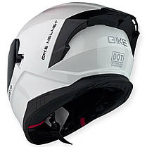 Мотошолом інтеграл MX-03P білий окуляри під bluetooth, фото 3