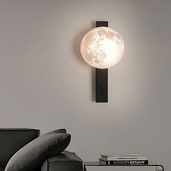 Декоративне бра у чорному корпусі із плафоном під мармур 30х16,5 см WS011