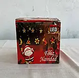 Гірлянда-Штора з новорічними фігурками (10 ліхтариків) для декору дому, офісу, святкових вікон, стін, з контролером і пультом, фото 2