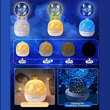Дитячий LED нічник з Bluetooth та пультом керування, музичний світлодіодний нічник для дітей, USB/акумулятор, кнопки на корпусі, фото 2