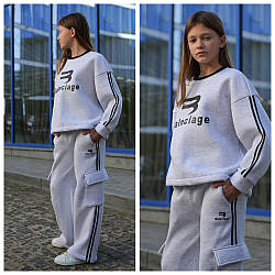 Стильний теплий спортивний костюм оверсайз для дівчат,💖 турецька тринитка (рости 146–170 см)