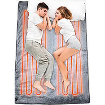 Електропростирадло для автомобіля 160×150 см, 45–60 Вт, м’який фліс/поліестер, сіре, обігрів для авто, живлення від прикурювача, фото 2