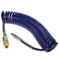 Шланг спіральний пневматичний для роботи з інструментами гнучкий міцний для подачі повітря 10 метрів