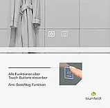 Зеркало для ванної Blumfeldt Caledonian LED 120x70 см з регулюванням кольору, функцією протипотіння та сенсорним керуванням, фото 5