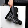 Круті зимові чорні шкіряні черевики берці супер ціна, фото 2