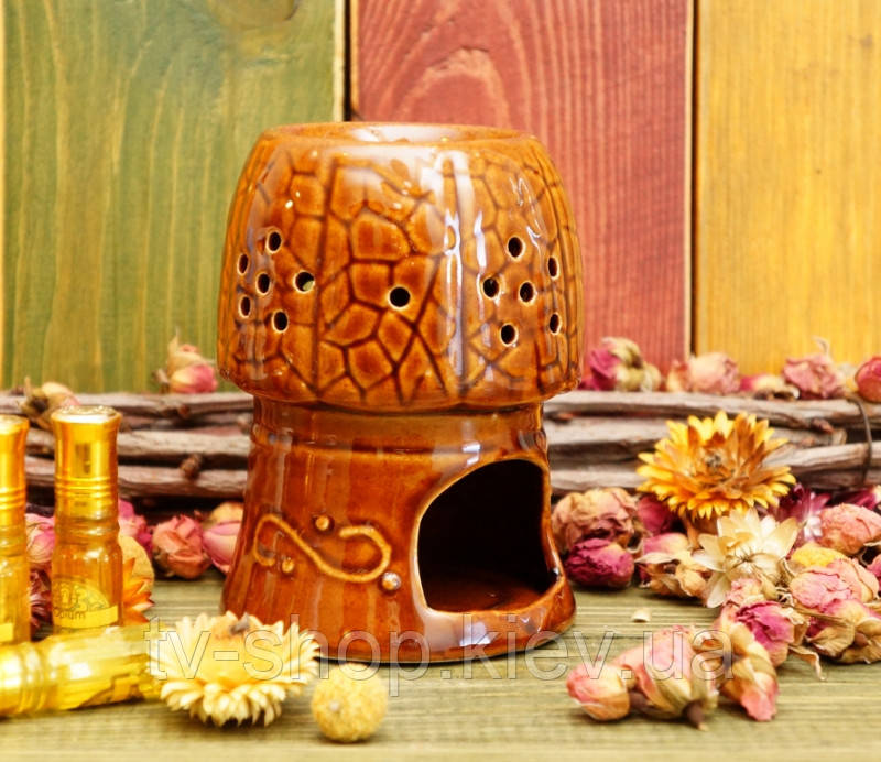 Аромалампа керамічна Гриб Коричнева, фото 1