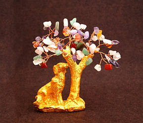 Собака під золото + дерево з камінням