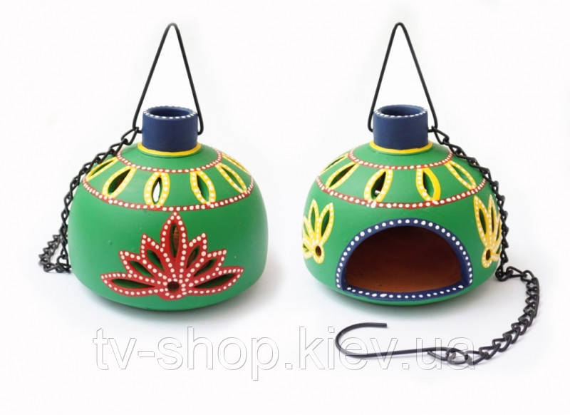 Світильник під свічку підвісний теракотовий зелений KB-9B, фото 1