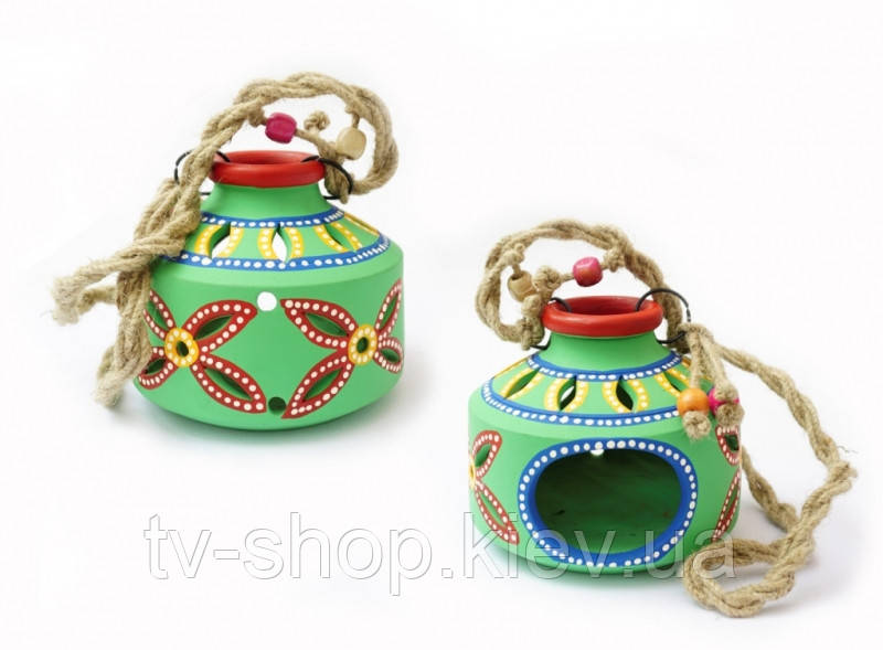 Світильник під свічку підвісний теракотовий зелений KB-37D, фото 1