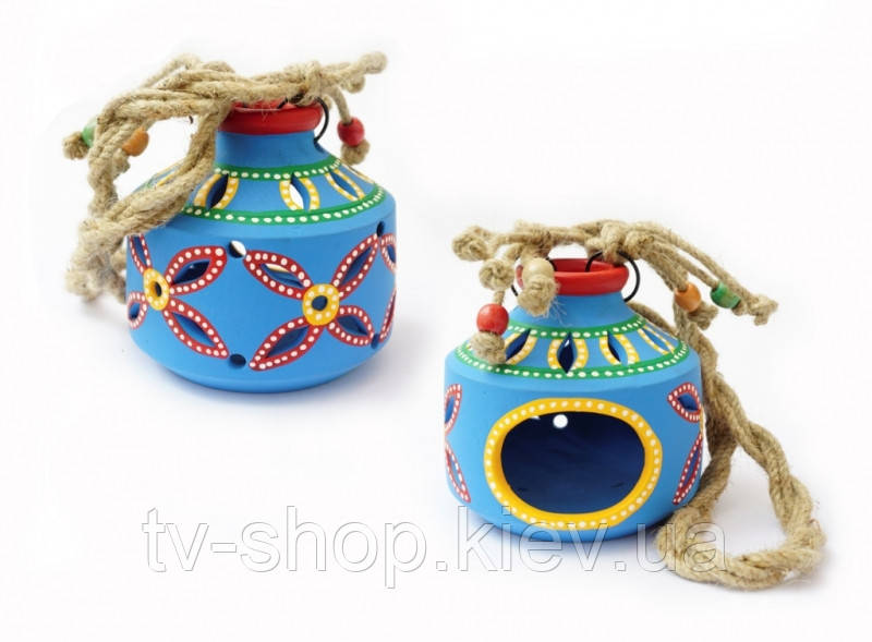 Світильник під свічку підвісний теракотовий синій KB-37A, фото 1