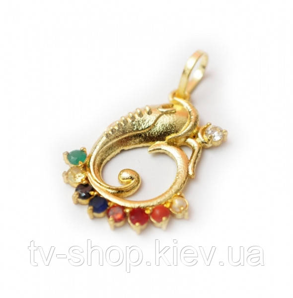 Кулон Ганеш No2 з камінням, фото 1