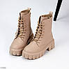 Круті зимові бежеві шкіряні черевики берці супер ціна, фото 7