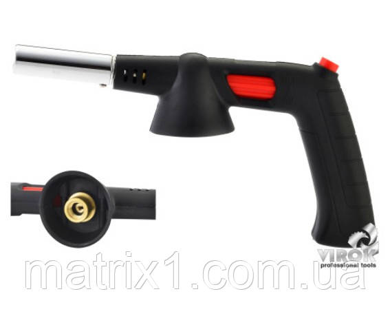 Пальник газовий VIROK з різьбовим (7/16) з'єднанням з ручкою, Piezo, ceramic, фото 1