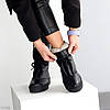 Дизайнерські зимові чорні високі черевики натуральна шкіра флотар, фото 5