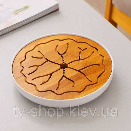 Чабань круглий Лист лотоса Білий, фото 1