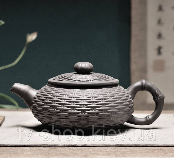 Чайник "Низкий кошик" Чорний 600 мл., фото 1
