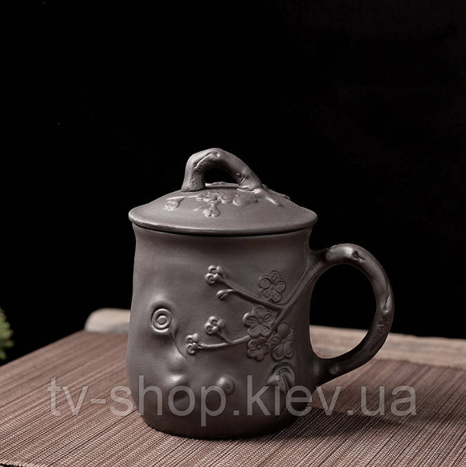 Чашка з кришкою "Сливова чашка" Чорна 500 мл., фото 1