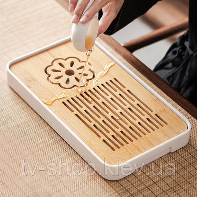 Чабань прямокутний Квітка пластик + бак Білий, фото 1