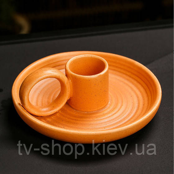 Підставка для Пало Санто керамічна з ручкою Жовтогаряча, фото 1